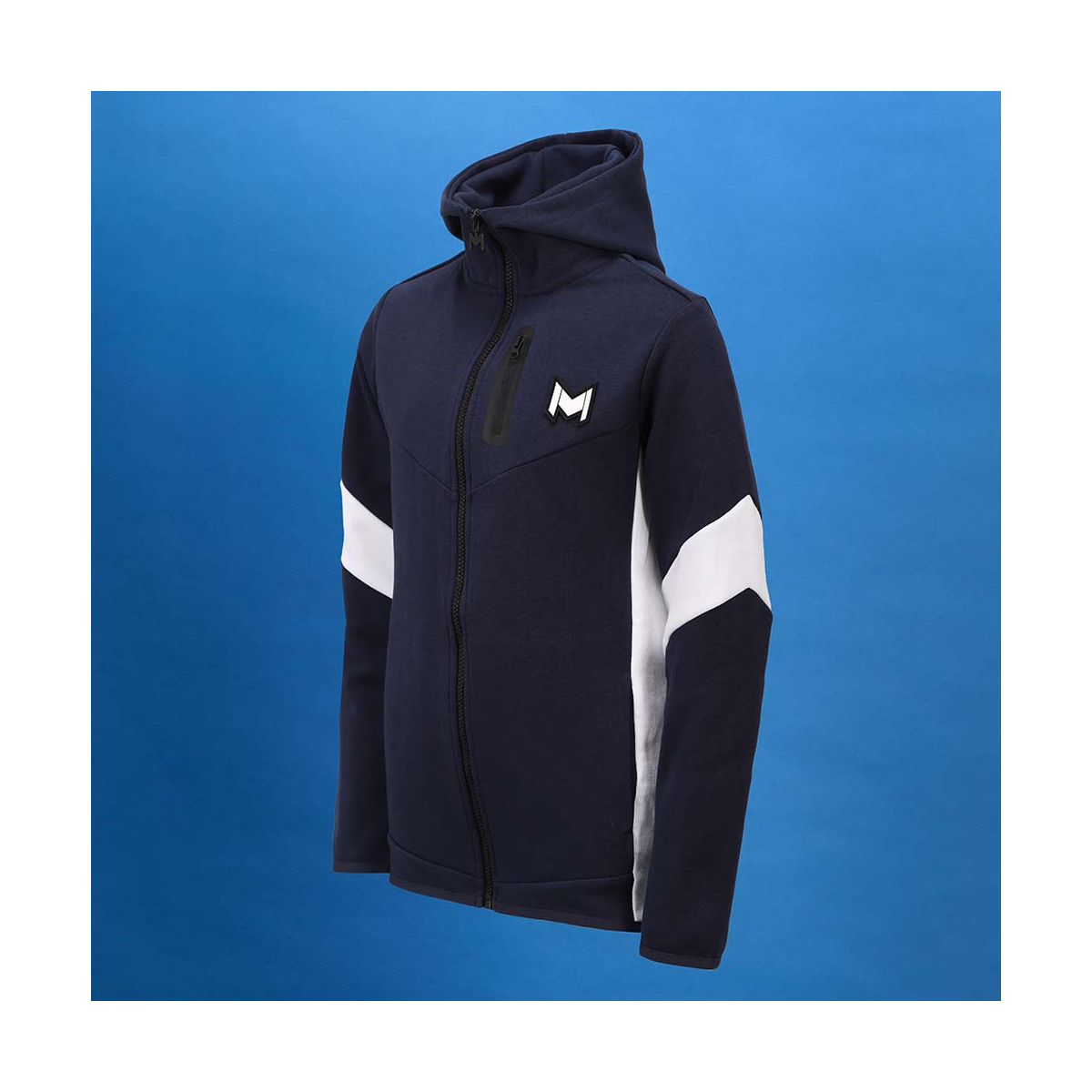 Giacca blu scuro con capucchio di Mouratoglou