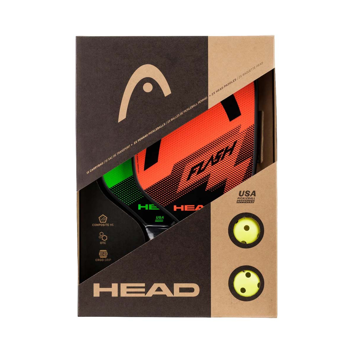 Pack Pickleball Flash (2 racchette + 2 palline + 1 borsa)