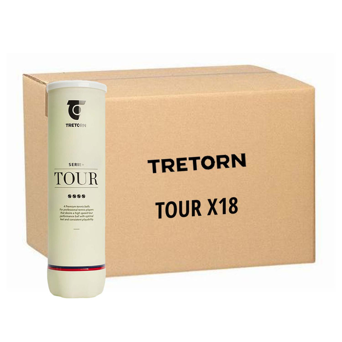 Scatola da 18 tubi da 4 palloni Tretorn Serie+ Tour