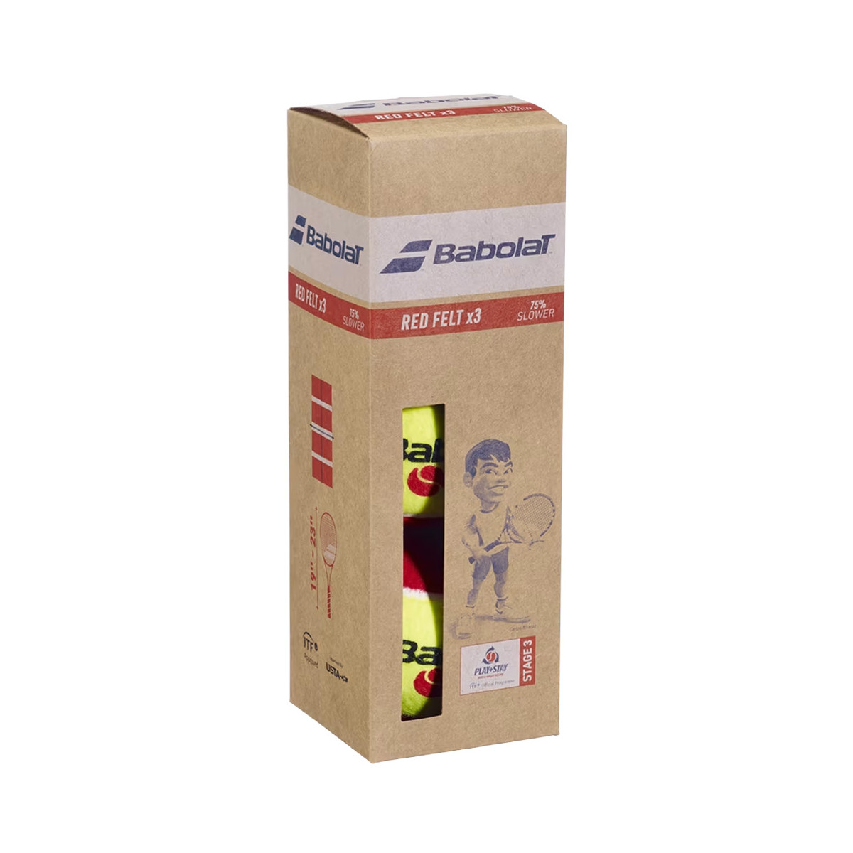 Confezione da 3 palline Babolat Red Felt