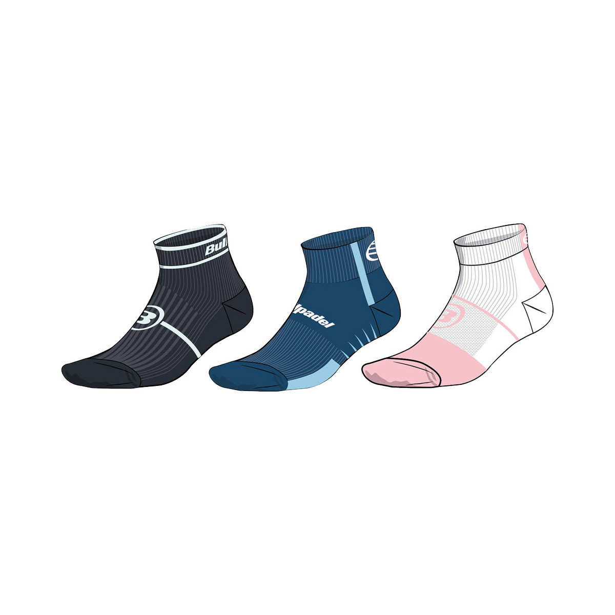 Calze Bullpadel Nero / Grigio 3 pack