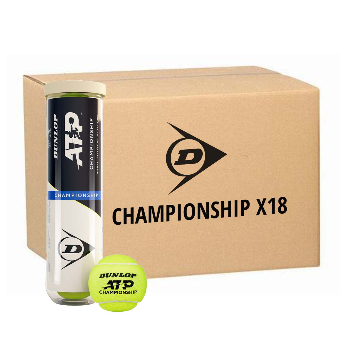 Cartone 18 tubi da 4 palline Dunlop ATP Championship