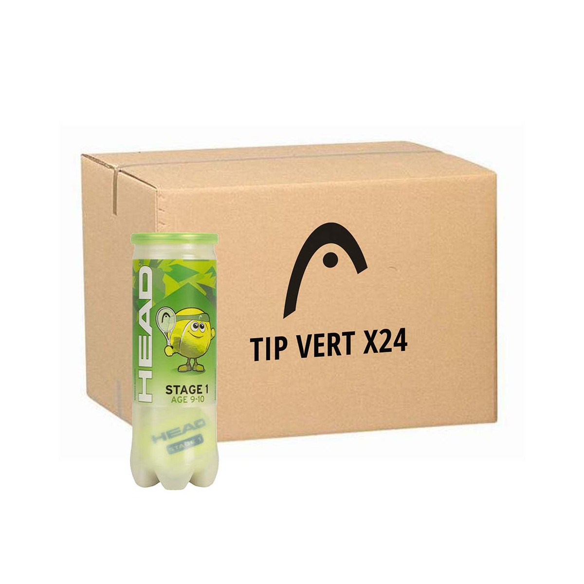 Scatola da 24 tubi da 3 palline Head TIP Verde