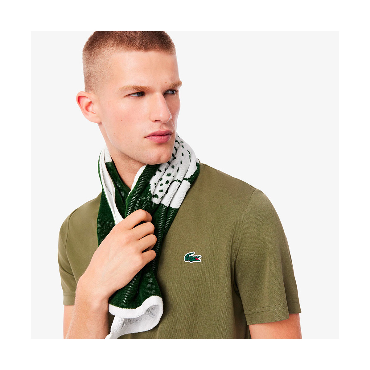 T-shirt Lacoste Ultra Dry Stampato Bianco Ecr&ugrave;