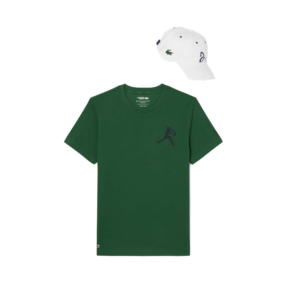 Pacco T-Shirt + Cappellino Lacoste Tennis x Novak Djokovic Grigio M&eacute;lange / Bianco
