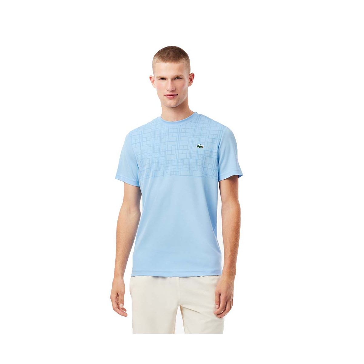 T-shirt Lacoste Tennis Novak Djokovic Ultra Dry Stampata Nero