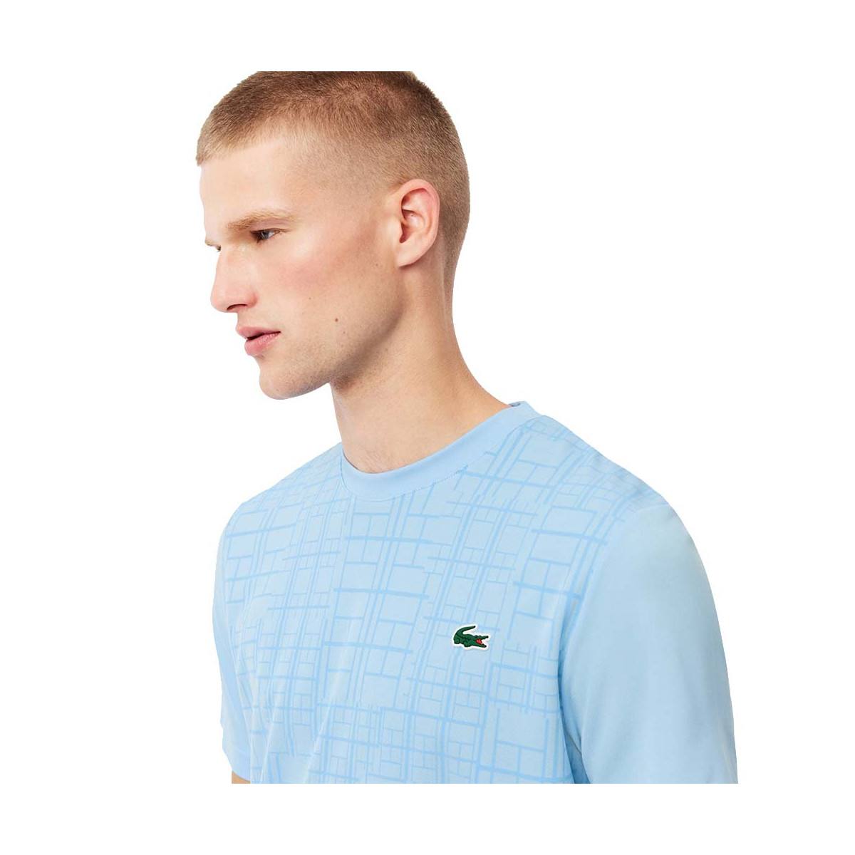 T-shirt Lacoste Tennis Novak Djokovic Ultra Dry Stampata Nero
