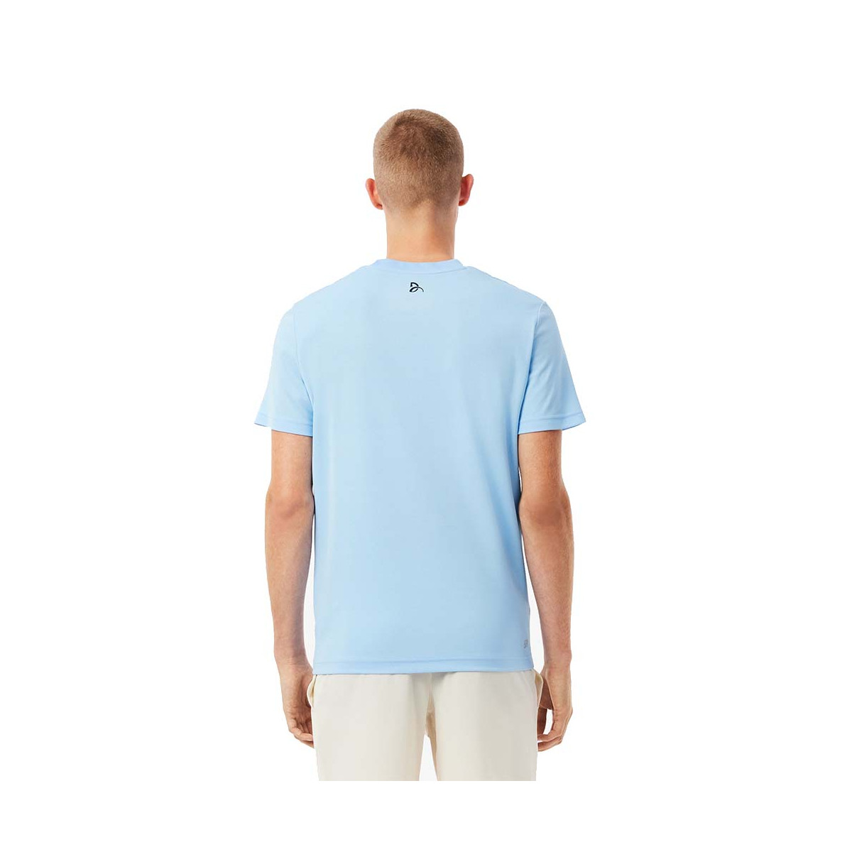T-shirt Lacoste Tennis Novak Djokovic Ultra Dry Stampata Nero