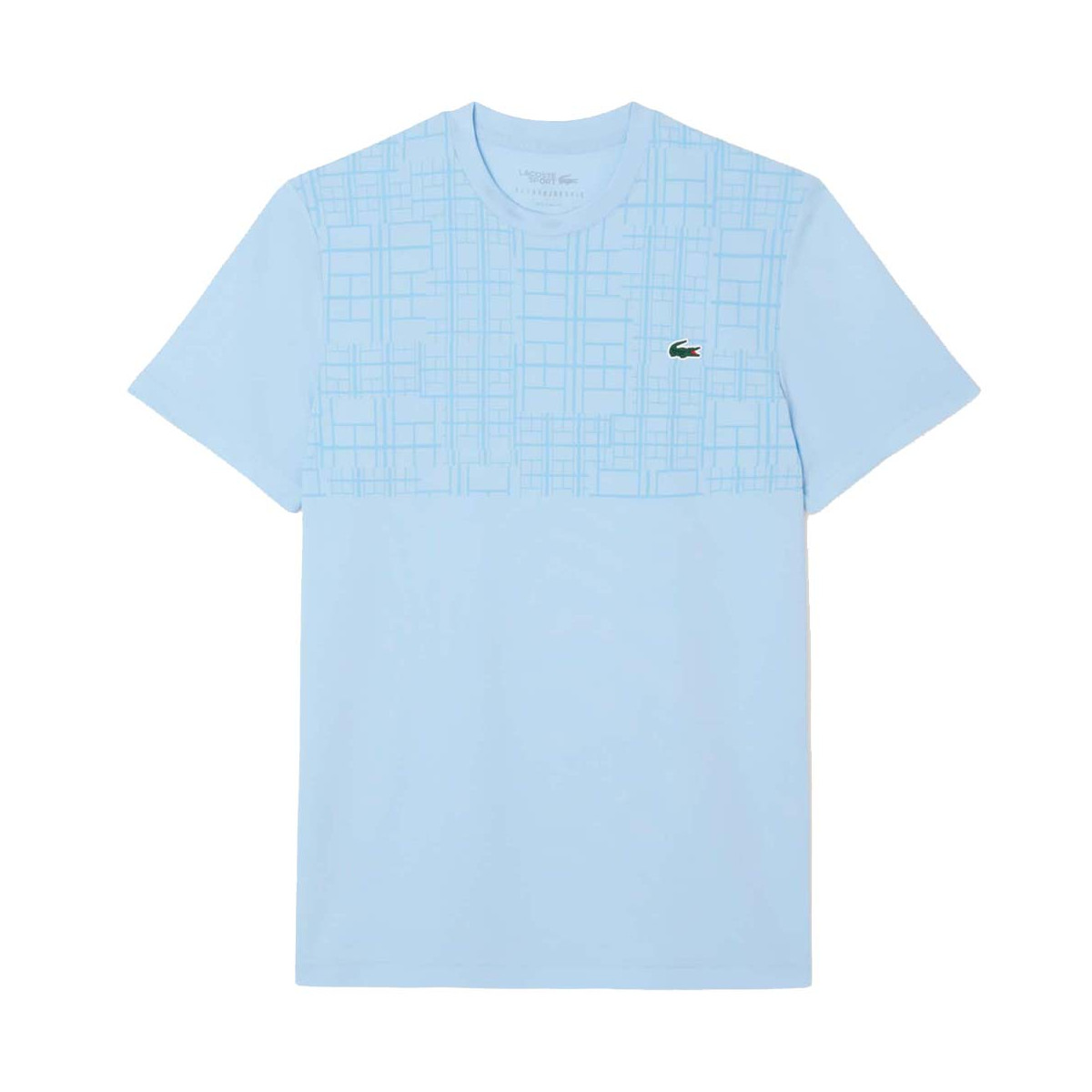 T-shirt Lacoste Tennis Novak Djokovic Ultra Dry Stampata Nero