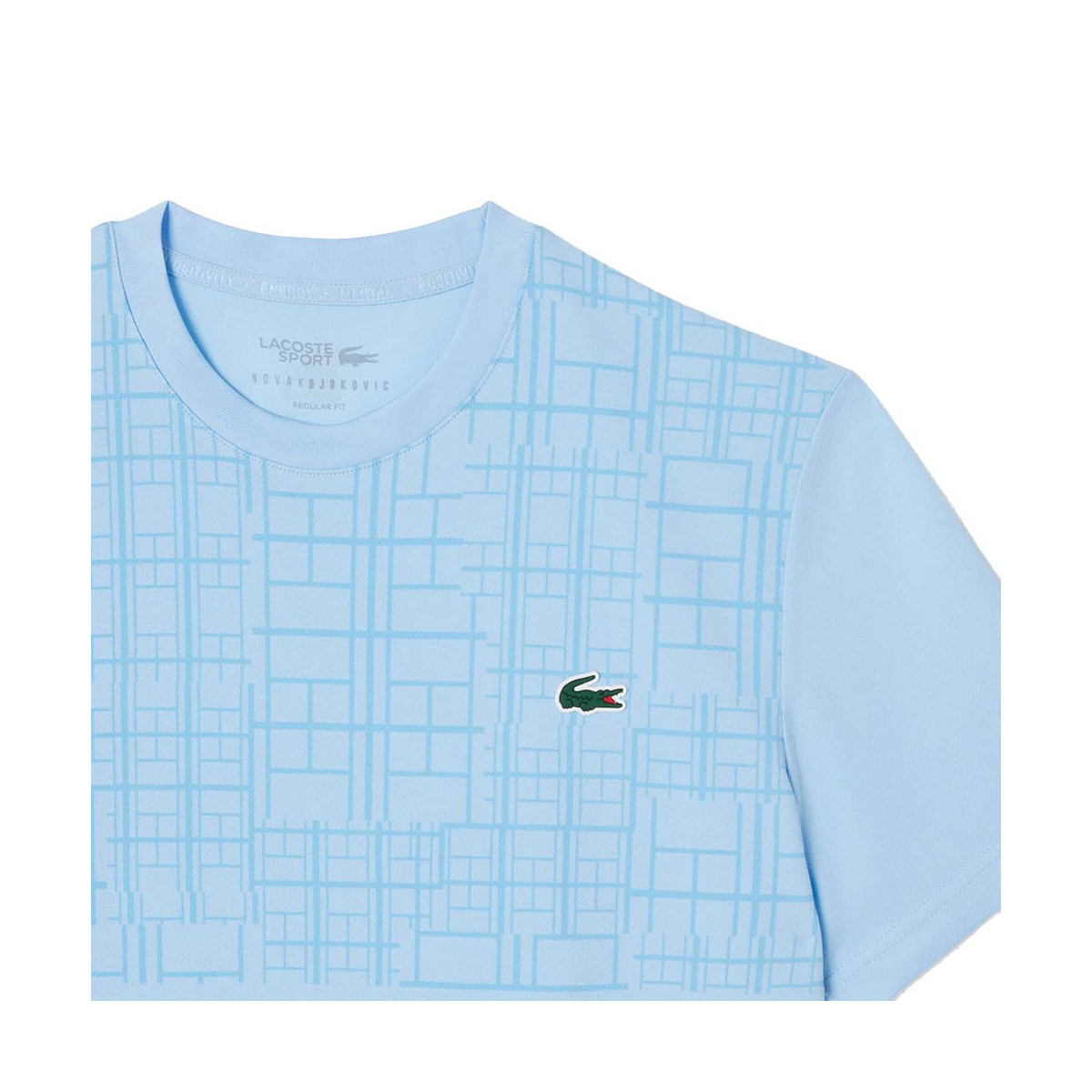 T-shirt Lacoste Tennis Novak Djokovic Ultra Dry Stampata Nero
