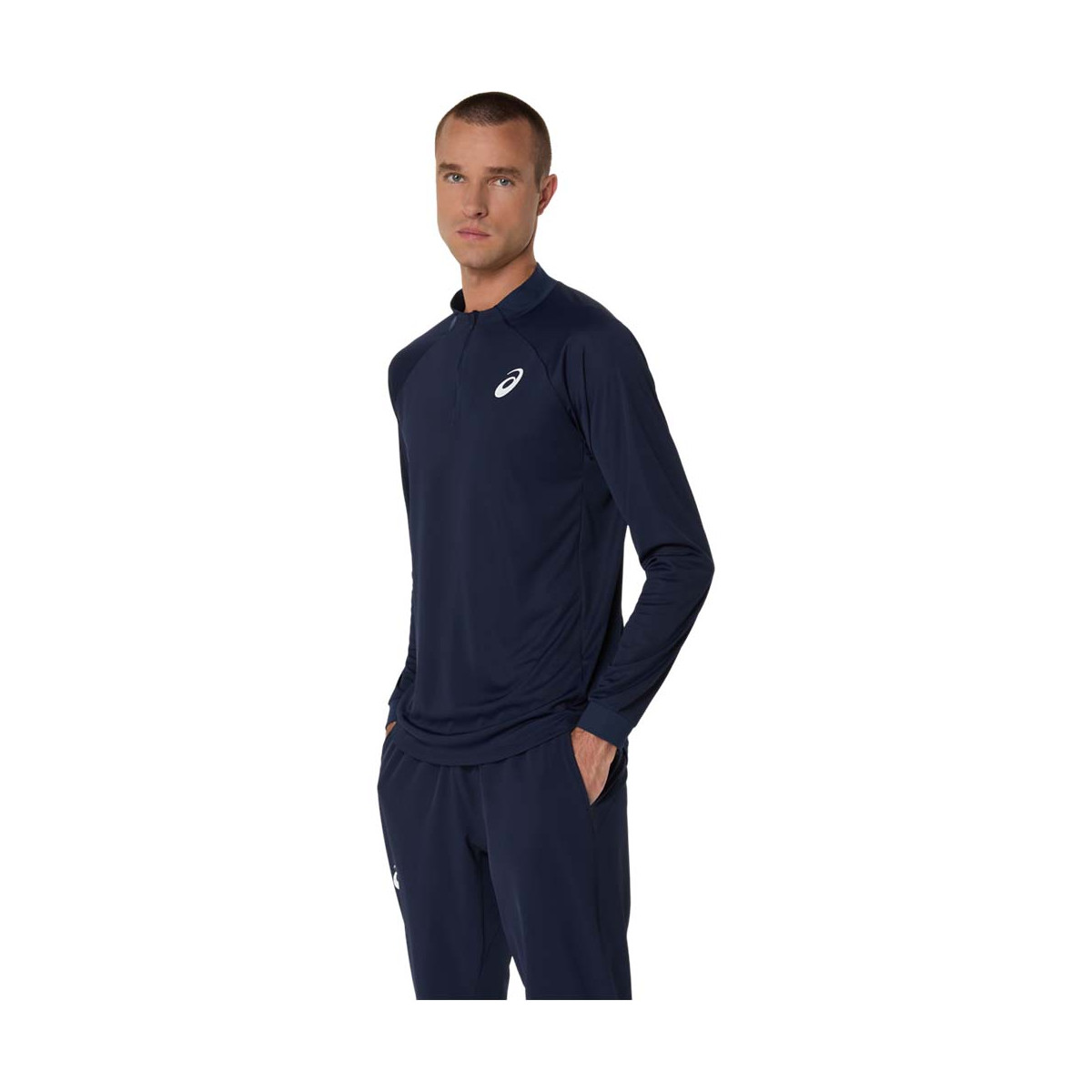 T-shirt a maniche lunghe Asics Court LS Zip bianca