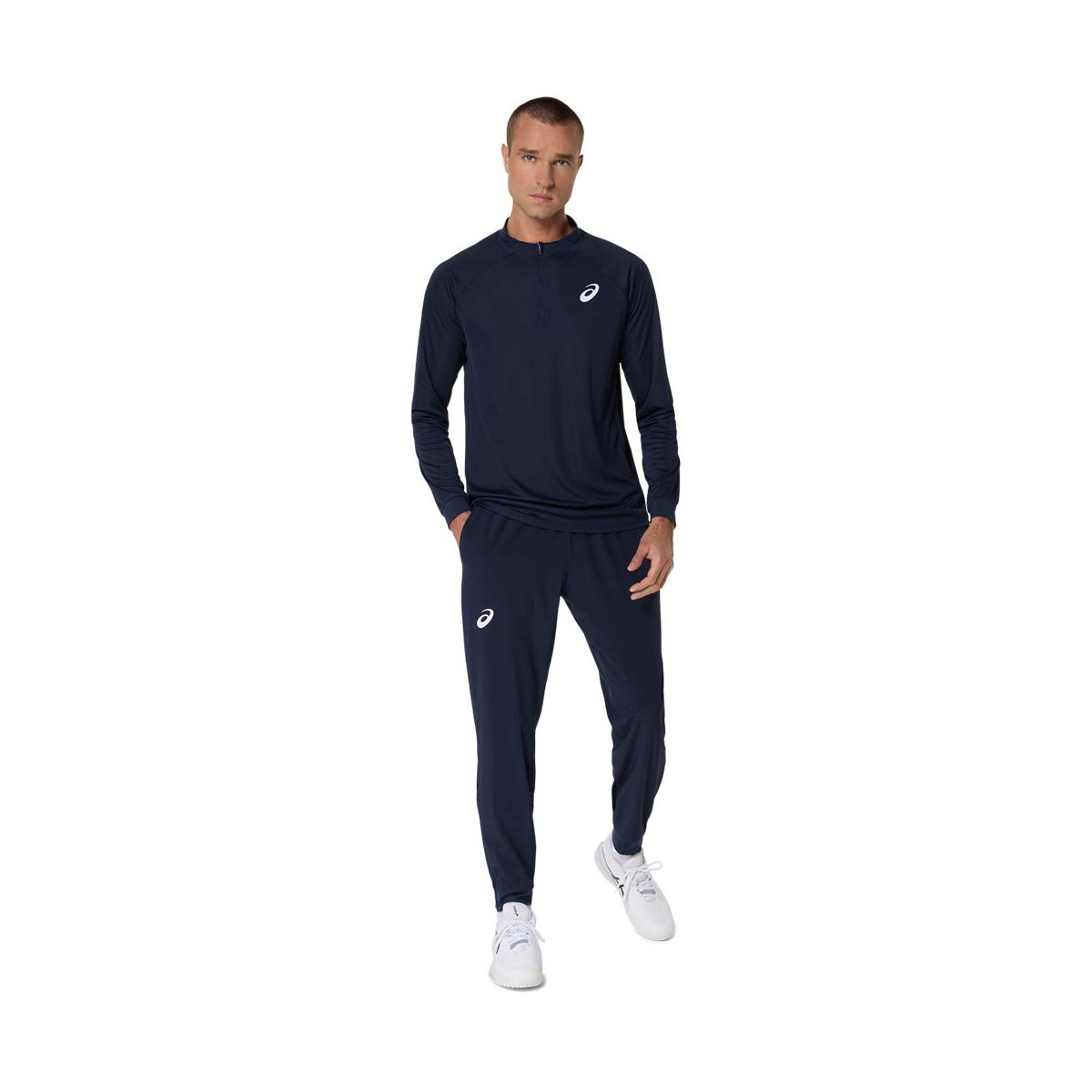 T-shirt a maniche lunghe Asics Court LS Zip bianca