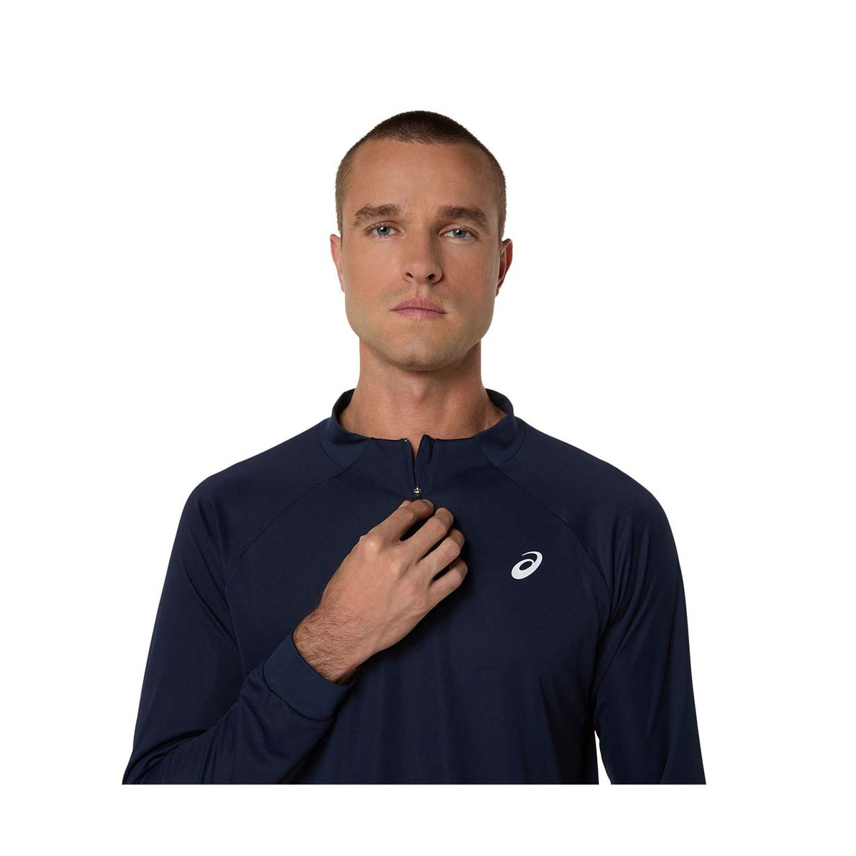 T-shirt a maniche lunghe Asics Court LS Zip bianca