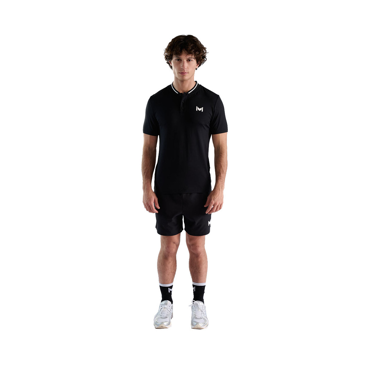 Polo Mouratoglou Mandarin Collar Nero