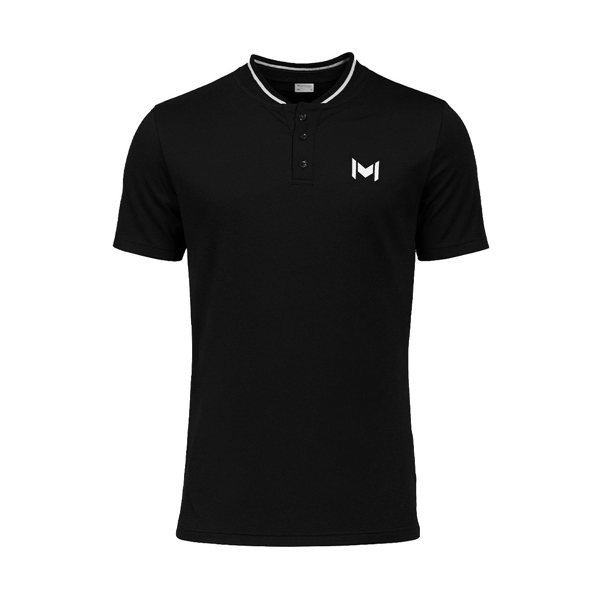 Polo Mouratoglou Mandarin Collar Nero