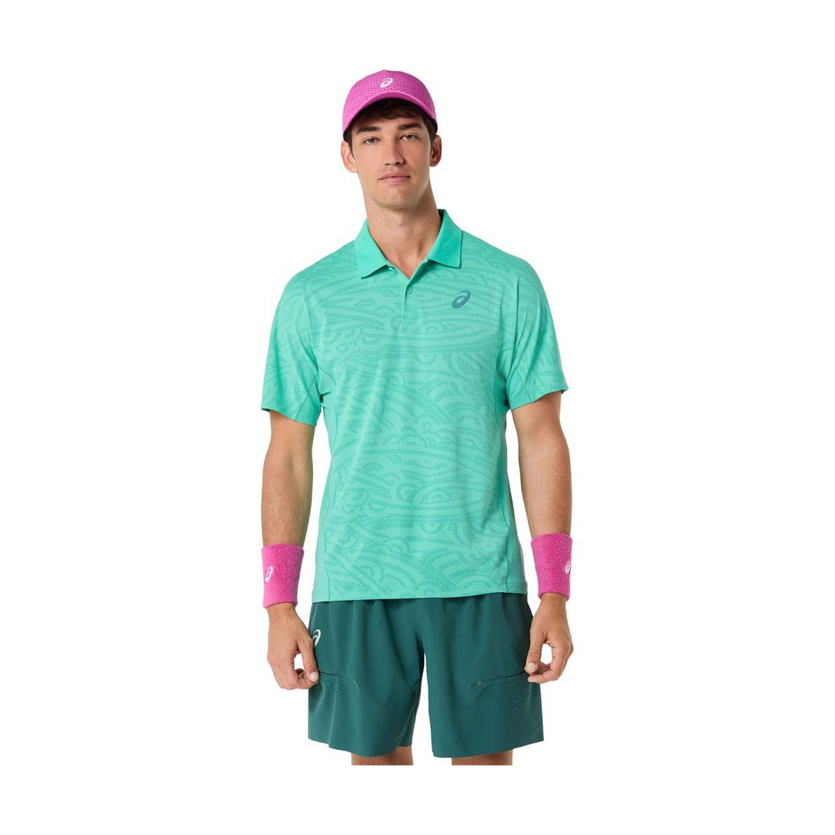Polo Asics Match Jacquard SS Verde