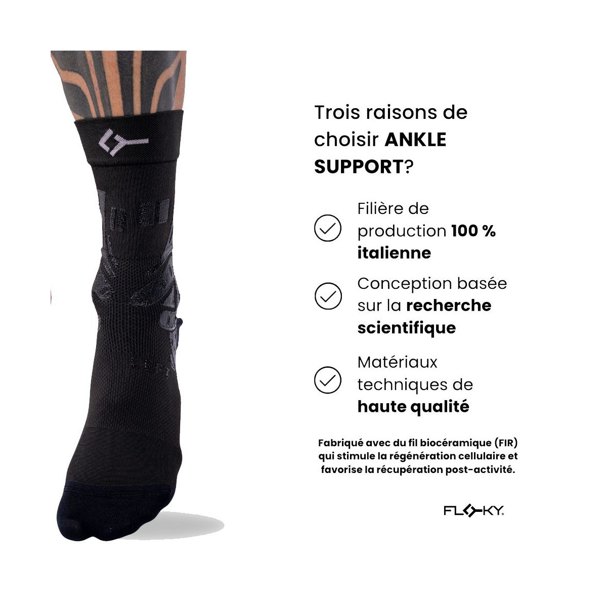 Cavigliera Floky Ankle Support Sinistra Nera