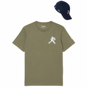 Pack T-Shirt + Cappellino Lacoste Tennis x Novak Djokovic Kaki
