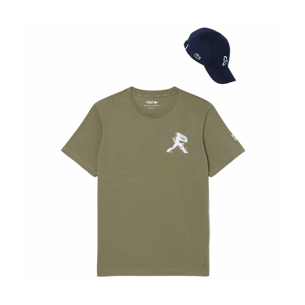 Pack T-Shirt + Cappellino Lacoste Tennis x Novak Djokovic Kaki