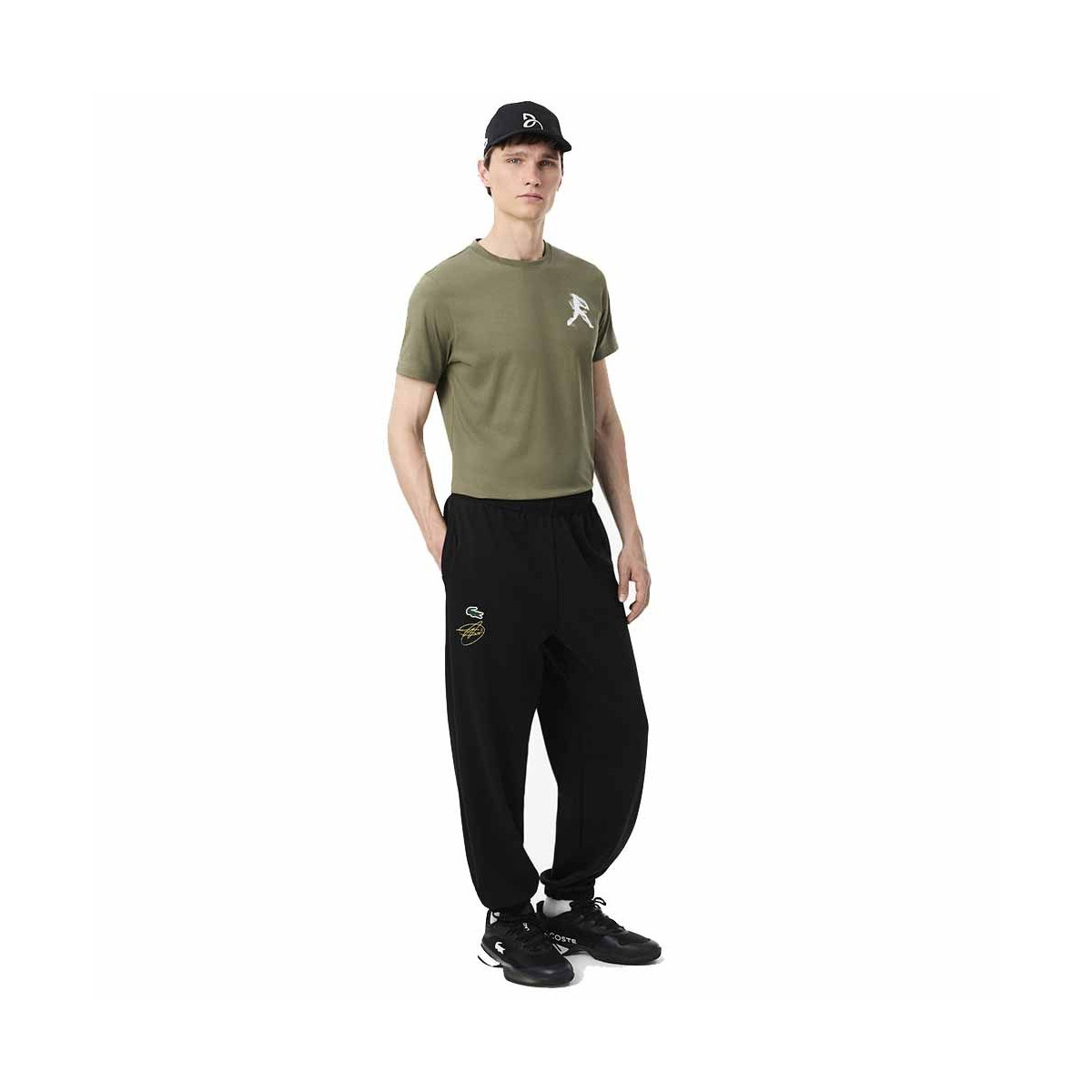 Pack T-Shirt + Cappellino Lacoste Tennis x Novak Djokovic Kaki