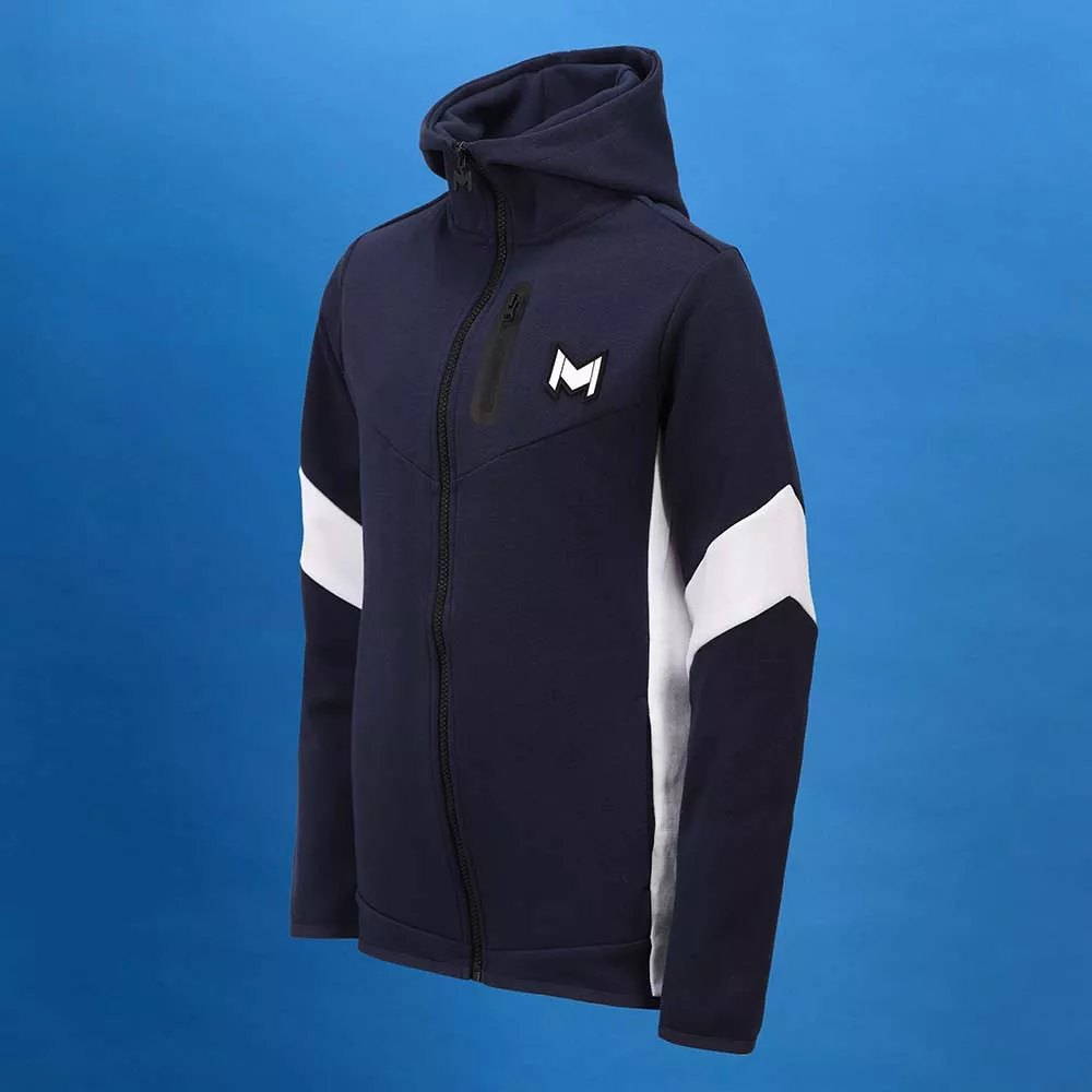 Giacca blu scuro con capucchio di Mouratoglou