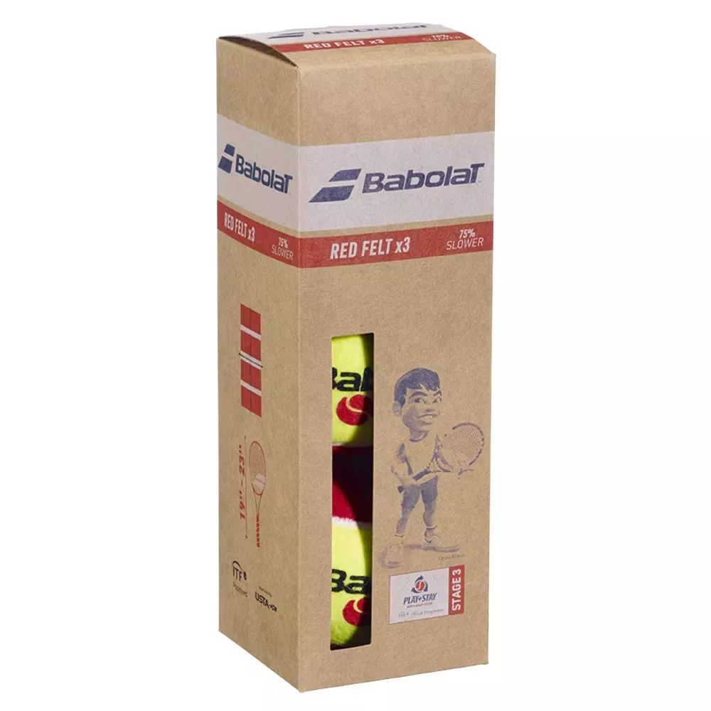 Confezione da 3 palline Babolat Red Felt