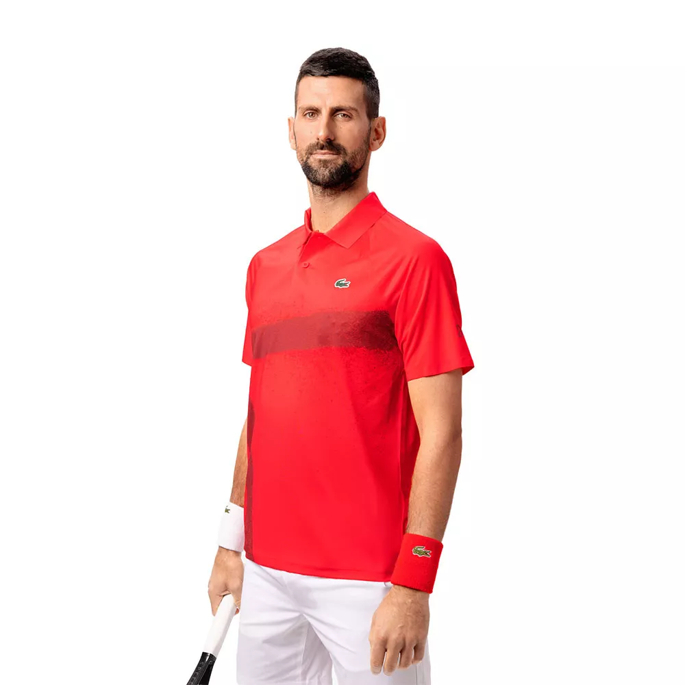 Polo Lacoste Tennis Novak Djokovic Giocatore Parigi Rosso