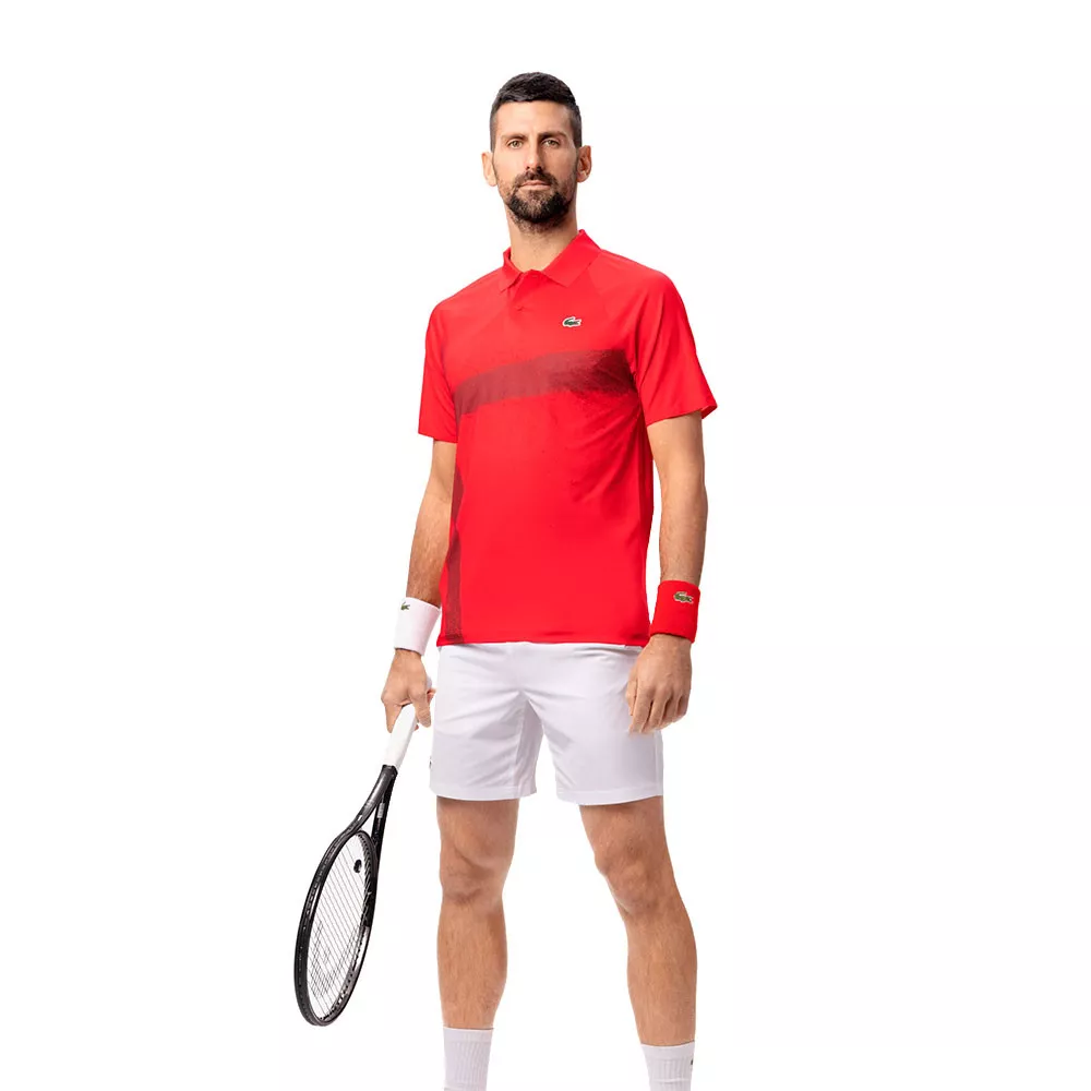 Polo Lacoste Tennis Novak Djokovic Giocatore Parigi Rosso
