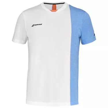 T-Shirt Babolat Play Crew Neck Junior Bianco / Blu