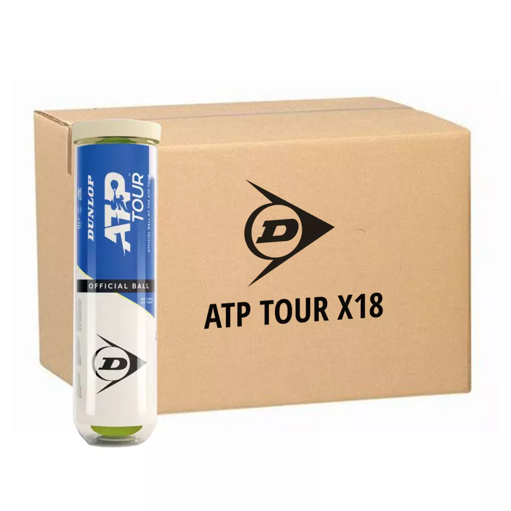 Cartone 18 tubi da 4 palline Dunlop ATP