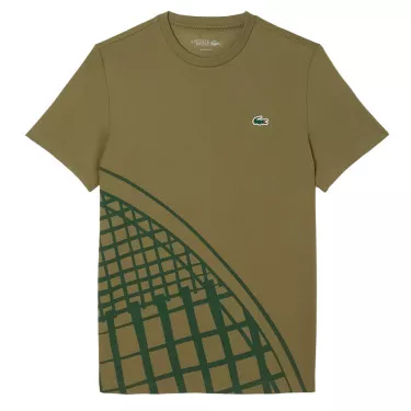 T-shirt Lacoste Ultra Dry Stampato Bianco Ecr&ugrave;