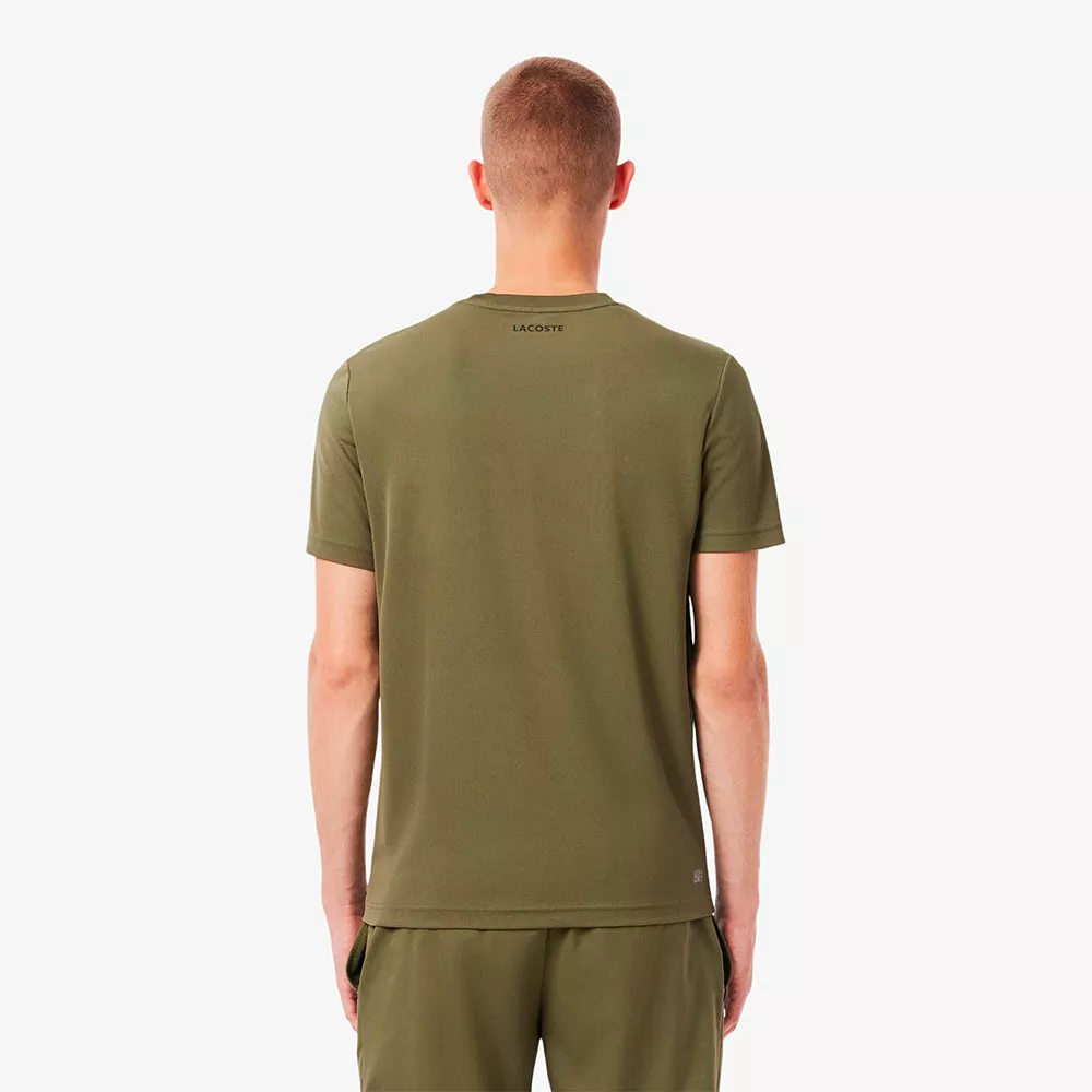 T-shirt Lacoste Ultra Dry Stampato Bianco Ecr&ugrave;