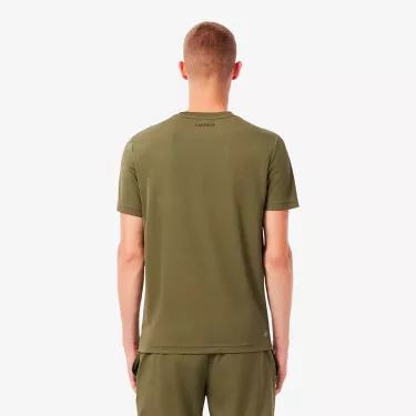 T-shirt Lacoste Ultra Dry Stampato Bianco Ecr&ugrave;