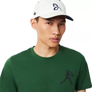 Pacco T-Shirt + Cappellino Lacoste Tennis x Novak Djokovic Grigio M&eacute;lange / Bianco