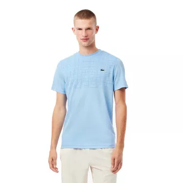 T-shirt Lacoste Tennis Novak Djokovic Ultra Dry Stampata Nero