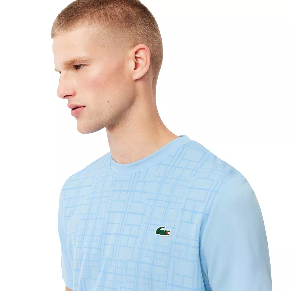 T-shirt Lacoste Tennis Novak Djokovic Ultra Dry Stampata Nero