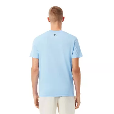 T-shirt Lacoste Tennis Novak Djokovic Ultra Dry Stampata Nero