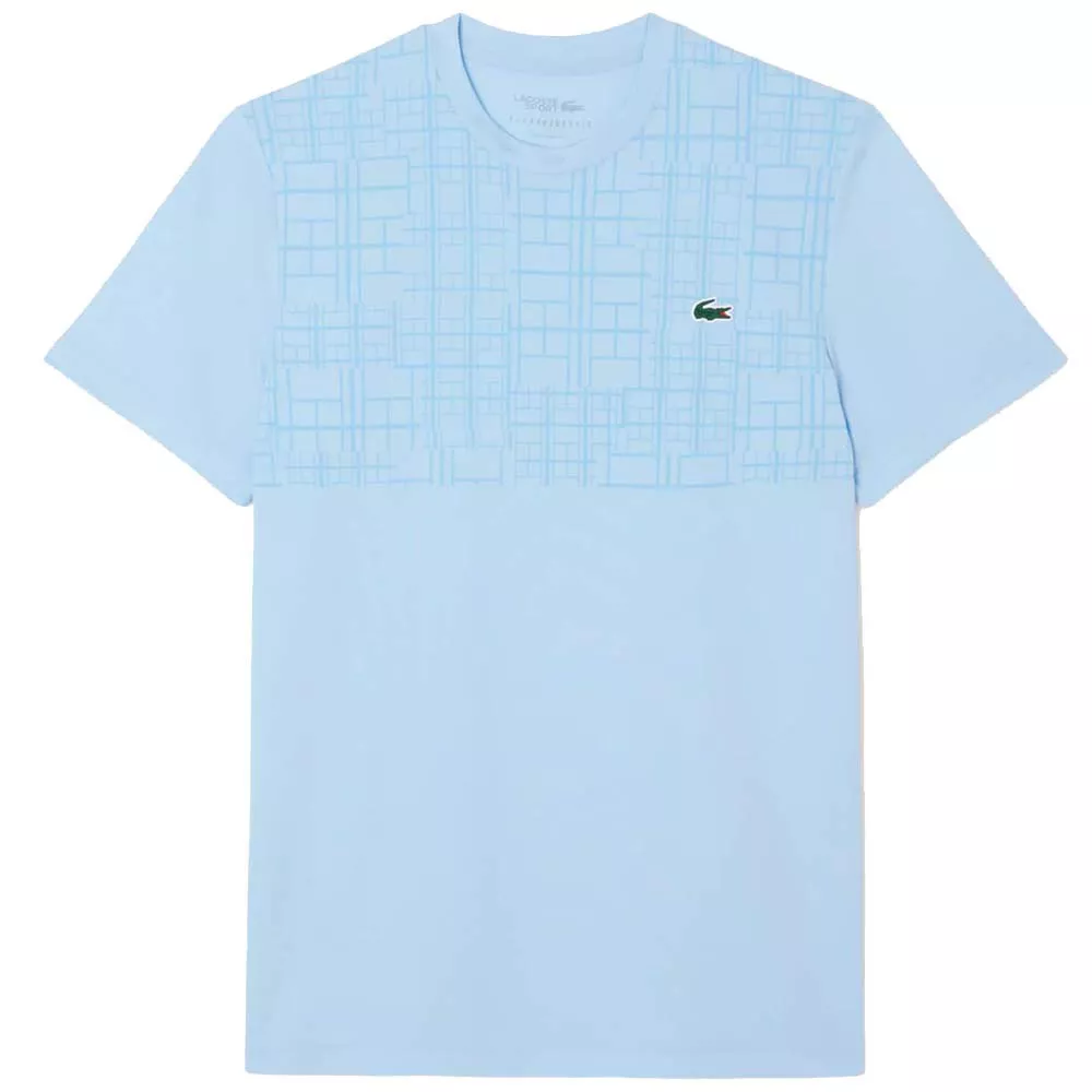 T-shirt Lacoste Tennis Novak Djokovic Ultra Dry Stampata Nero