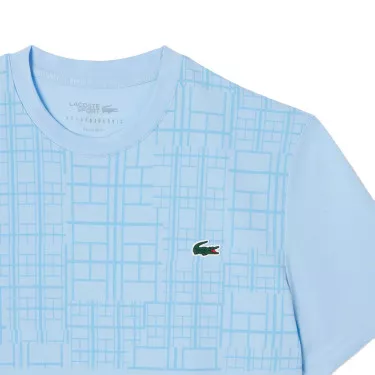 T-shirt Lacoste Tennis Novak Djokovic Ultra Dry Stampata Nero