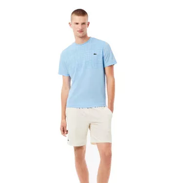 T-shirt Lacoste Tennis Novak Djokovic Ultra Dry Stampata Nero