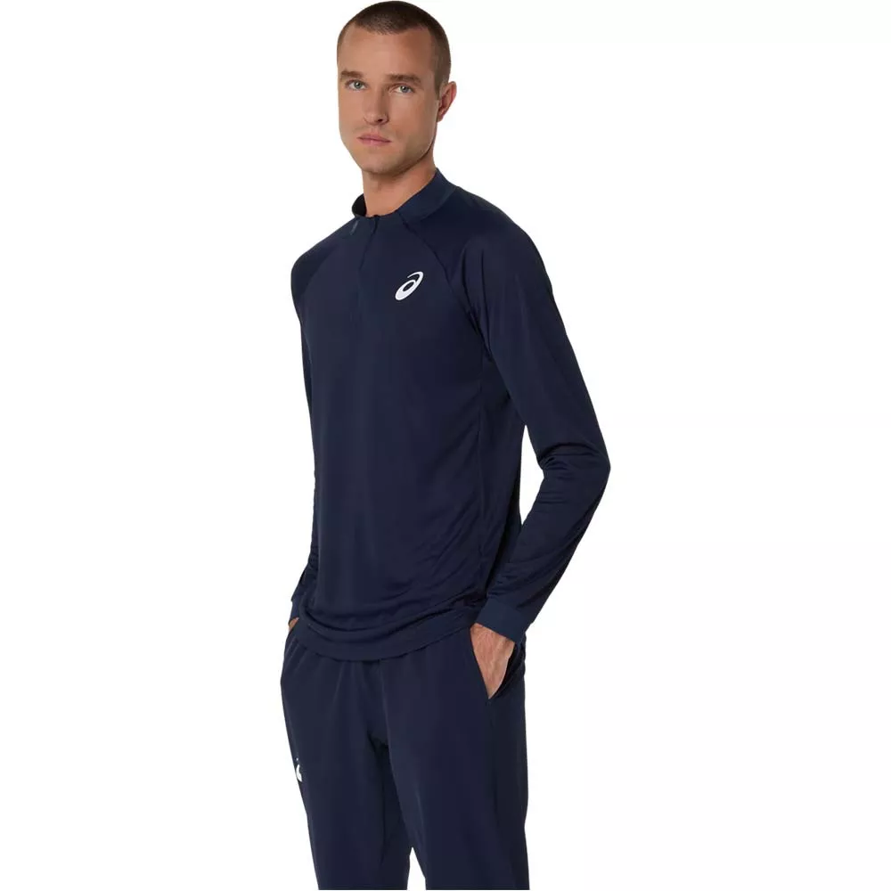 T-shirt a maniche lunghe Asics Court LS Zip bianca