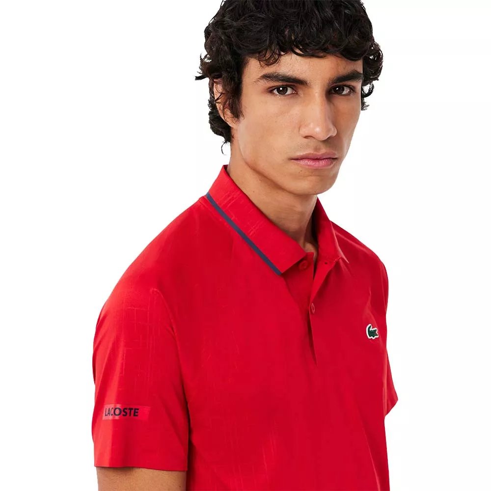 Polo Lacoste Tennis Novak Djokovic On Court Rosso