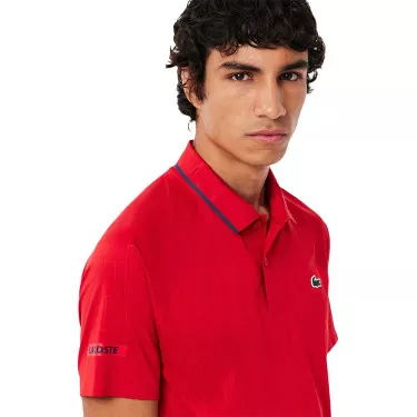 Polo Lacoste Tennis Novak Djokovic On Court Rosso