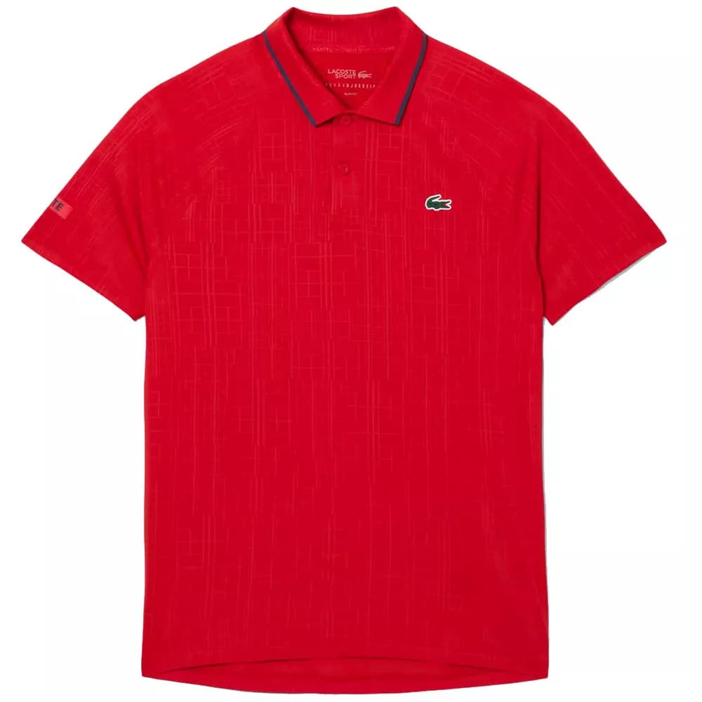 Polo Lacoste Tennis Novak Djokovic On Court Rosso