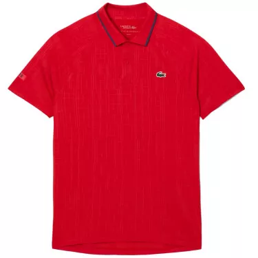 Polo Lacoste Tennis Novak Djokovic On Court Rosso