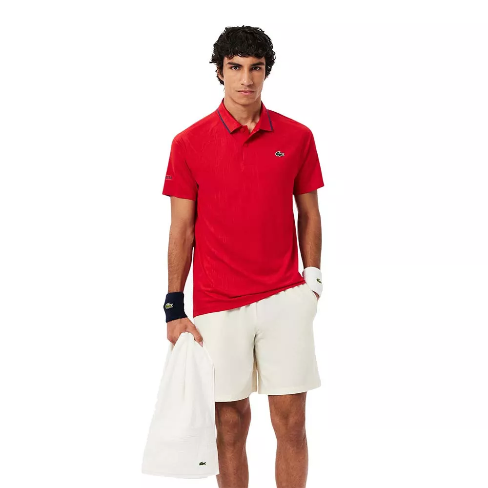 Polo Lacoste Tennis Novak Djokovic On Court Rosso