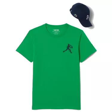 Pacco T-Shirt + Cappellino Lacoste Tennis x Novak Djokovic Verde