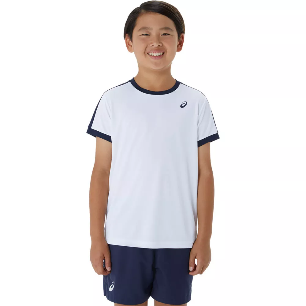 T-Shirt Asics Ragazzo Crema / Blu
