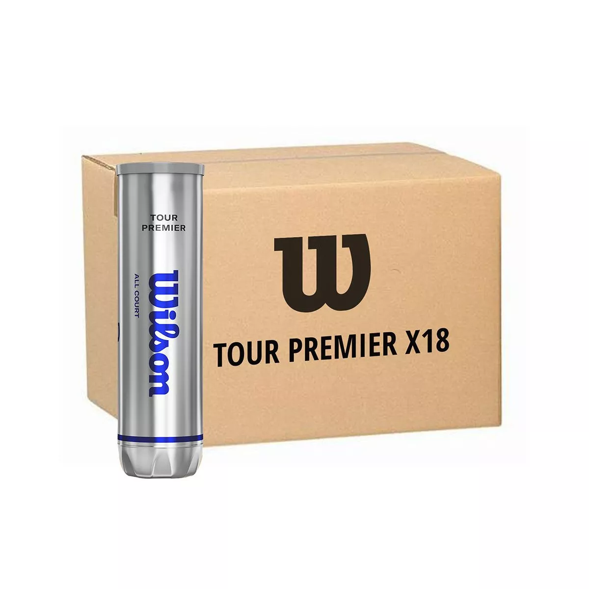 Cartone 18 tubi da 4 palline Wilson Tour Premier