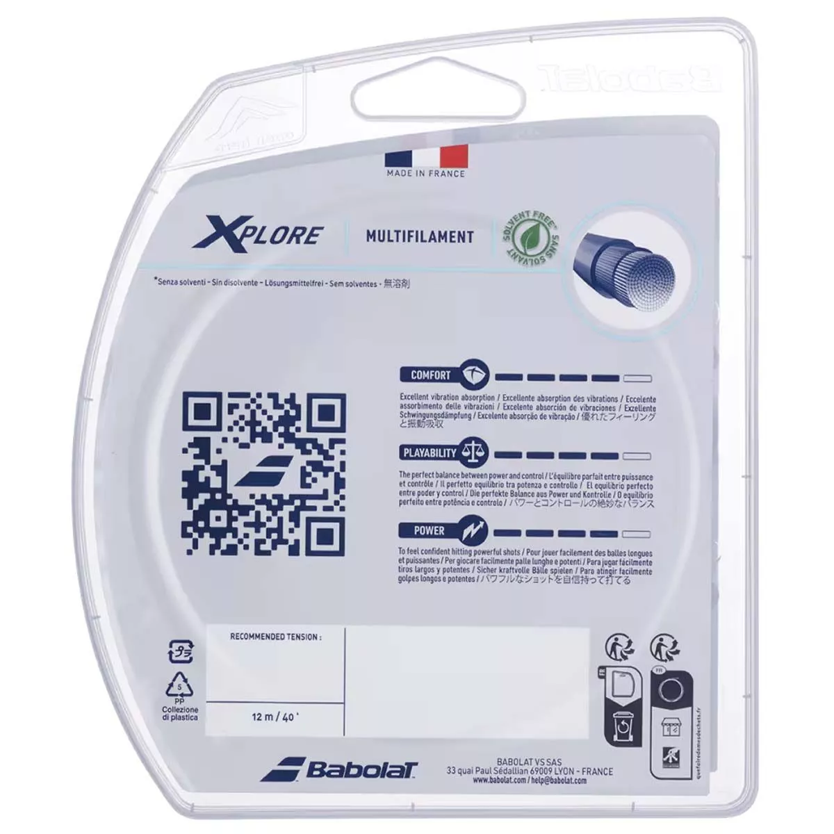 Corda Babolat Xplore 12m Grigia